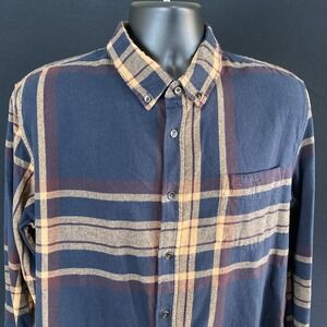 Ben Sherman Men's Size XL Brown/Black Plaid Flannel Shirt Long Sleeve Classic